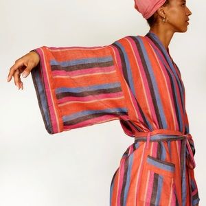 BATHEN Stripe Robe in Daze 100% Cotton